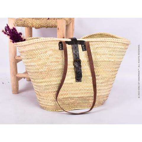 Elegant Beach Bag & Travel Tote Bags For Women - Versatile Straw Bag Tote Bag For Vacation - Picnic Basket, Beach Bag Tote & Flower Girl Basket - Women's Fashion Accessory, French Basket Bag (Brown)