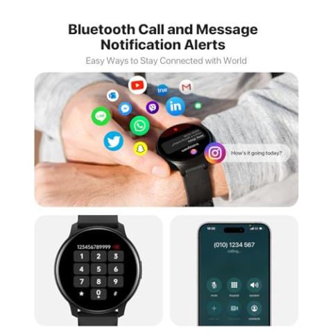 Smart Watch for Men Women Answer/Make Calls/Quick Reply, Samsung Android iPhone Compatible Fitness Tracker with 100+ Sport Modes, Heart Rate Blood Oxygen Sleep Monitor IP68 Waterproof Smartwatch