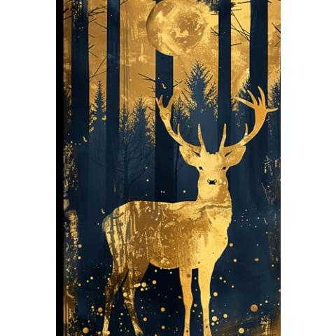 WishMerge Golden Deer Bullet Journal Cover Design