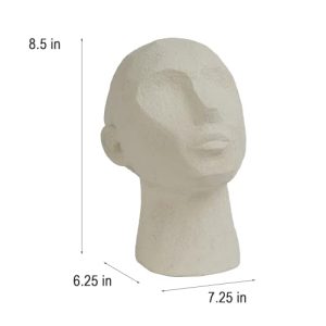 Abstract Thinker Human Head Statue: Artistic Home Decor Accent