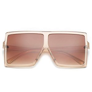 Square Oversized Sunglasses for Women Men Flat Top Fashion Shades