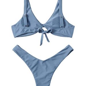 Verdusa Women's Twist Front Thong Bikini Set