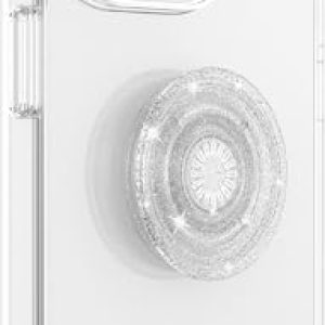 PopSockets Translucent Phone Grip with Kickstand: Clear Glitter Silver