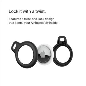 Belkin Apple AirTag Secure Holder: Black Keychain Accessory