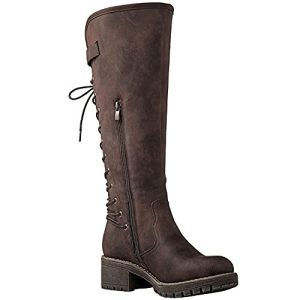 GLOBALWIN Brown Knee High Fashion Boots: Stylish Gift