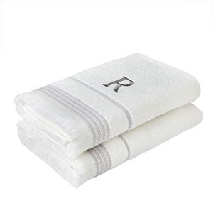 Monogram Bath Towel: Personalized Elegance in White