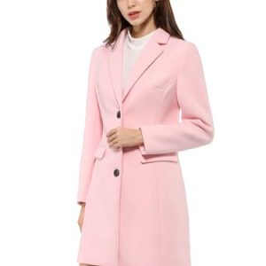 Allegra K Pink Pea Coat: Long Winter Coat Gift