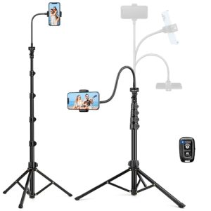 Flexible 85” Phone Tripod Stand: Remote Control