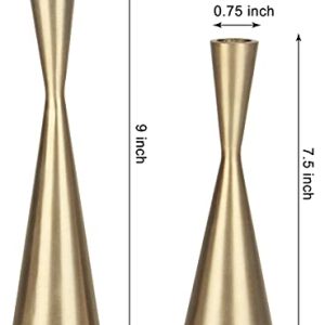 Vixdonos Brass Gold Metal Candle Holders Set