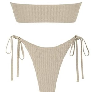 ZAFUL Metal Ring Bandeau Bikini Set
