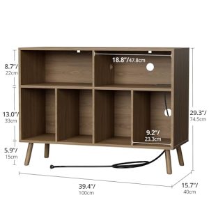 Cozy Castle Record Player Stand with Vinyl Record Storage