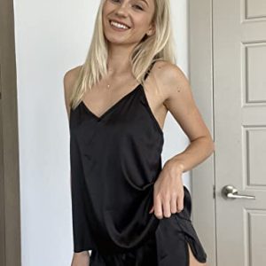 Luxurious Silk Pajama Set: Elegant Cami Pjs