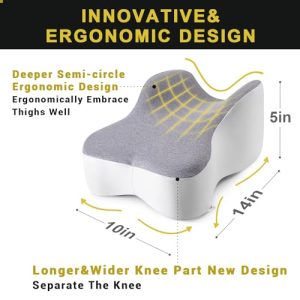 Long Knee Pillow for Side Sleeper – Gray