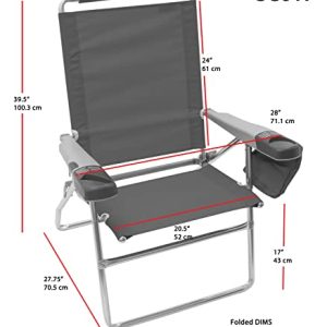 Rio Brands 17″ Extended Height Folding Chair – 4 Positions