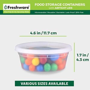 Freshware 8 oz Deli Containers: Leakproof Stackable Storage