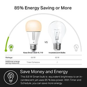 Kasa KL110 Smart Wi-Fi Light Bulb: Soft White Glow