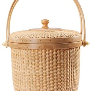 Nantucket Style Picnic Basket - Handmade Rattan Tote