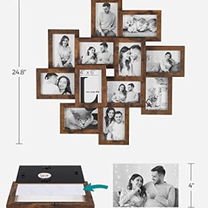 Rustic Brown 4×6 Collage Frames: Wall Decor Set of 12
