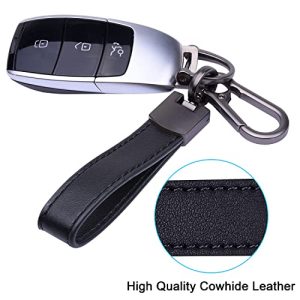 Wisdompro Leather Car Keychain: Stylish & Rotatable Key Holder