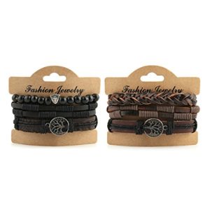 Tree of Life Leather Bracelets: Ethnic Tribal Style (2Pcs)