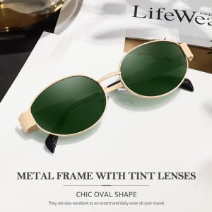 Retro Oval Sunglasses for Women Trendy Designer Sun Glasses