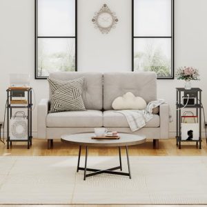 HOOBRO 3-Tier Record Player Stand with Charging Station