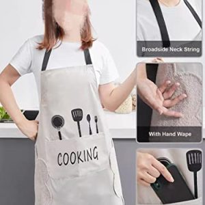 Agirlvct 2 Pack Kitchen Apron with Hand Wipe – Water Resistant