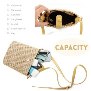 Oweisong Small Straw Crossbody Bag