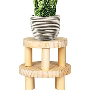 Small Wood Plant Stand Stool – 2 Pack