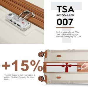 Kono 4-Piece Hardside Luggage Set: Expandable and Lightweight Travel Essential