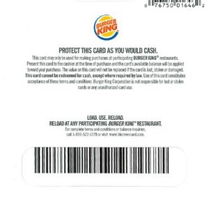 Burger King $25 Gift Card: Whopper Treats Await