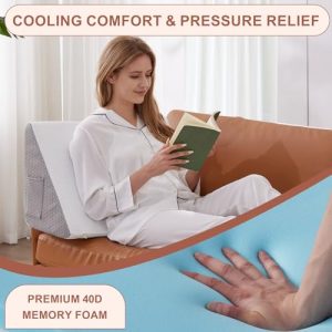 Bedluxe Memory Foam Knee Wedge Pillow for Leg Elevation and Support