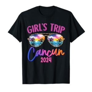 Girls Trip Cancun Mexico 2024 Sunglasses Summer Girlfriend T-Shirt