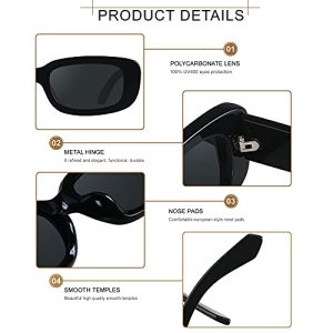 Rectangle Sunglasses for Women Square Frames Trendy Retro Vintage 90s