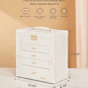 Homde Mirrored Jewelry Box: Lockable Organizer