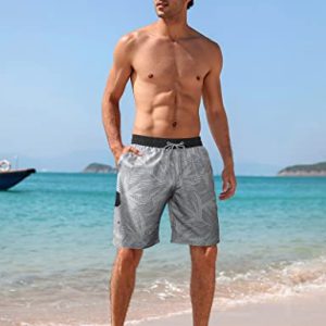 BOJIN Mens 9″ Quick Dry Swim Trunks – Stretch Shorts