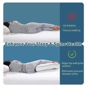 HOMBYS Memory Foam Knee Pillow for Side Sleepers – White