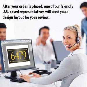 Solid Stone Address Plaque with Engraved Numbers