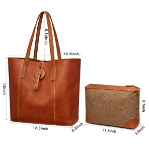 S-ZONE Vintage Leather Tote Bag: Stylish Shoulder Purse