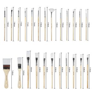 24-Piece Wooden Handle Paint Brushes Set