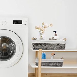 DUOER Wicker Storage Baskets – Set of 2 in Grey