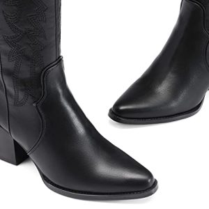 DREAM PAIRS Black Cowboy Boots: Stylish Retro Gift