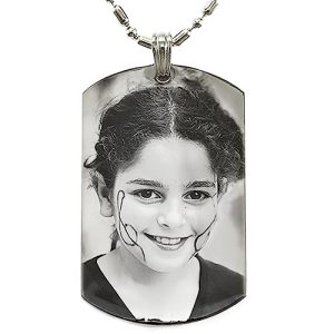 Custom Photo Engraved Dog Tag Necklace