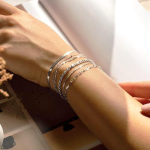 DEARMAY Silver Bracelets Set: Stylish Gift for Women