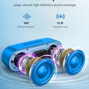 LENRUE Waterproof Portable Bluetooth Speakers – Blue
