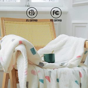 SOGANASA 50″x60″ Heated Blanket Throw – Stone Color