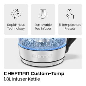 Chefman Electric Kettle with Temperature Control – 1.8 Liters