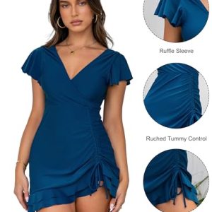 Blooming Jelly Women’s Tummy Control One Piece Swim Dress