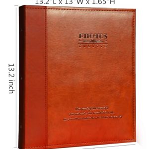 Red Brown Magnetic Self-Stick Page Photo Album