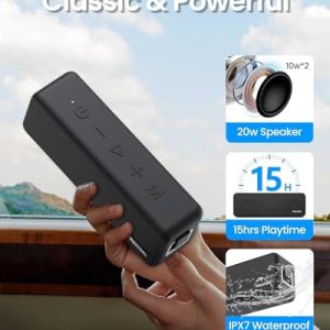 Raymate Bluetooth Speakers – 20W IPX7 Waterproof